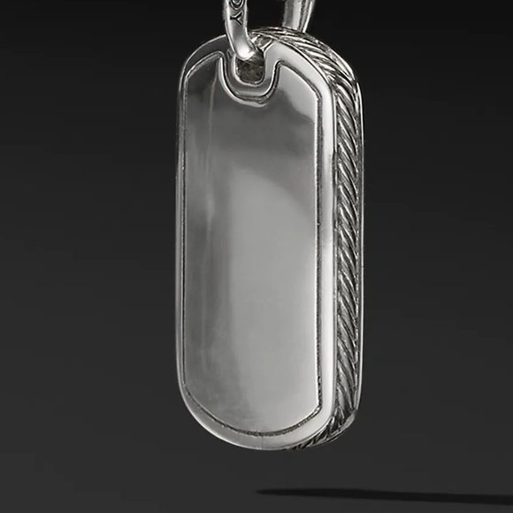 COPY - Mens Dog Tag Necklace Crystal Mens 925 Sterling Silver Titanium FREE SHI… - Picture 3 of 3